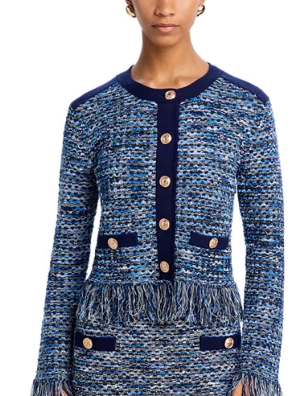 MILLY Kaia Crewneck Cardigan Sweater